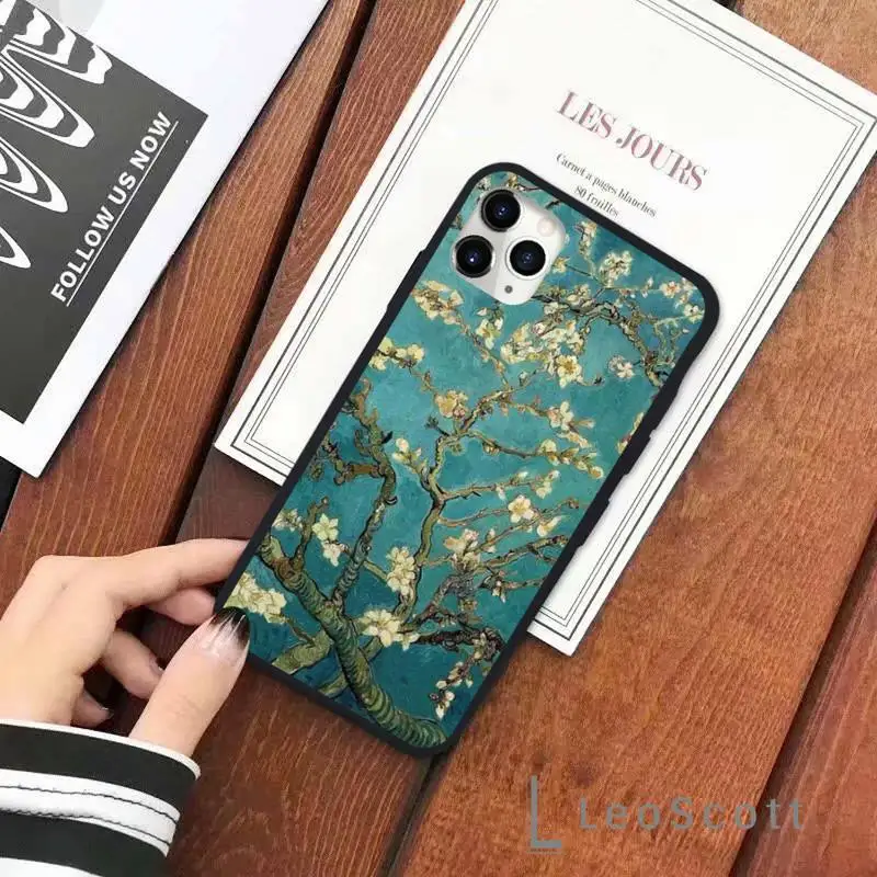 

Van Gogh Daisy sunflower Art Design Phone Case for iPhone 11 12 pro XS MAX 8 7 6 6S Plus X 5S SE 2020 XR Soft silicone