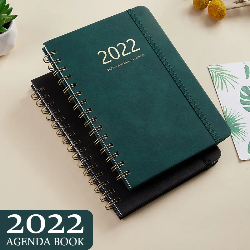 2022 Monthly Weekly Planner A5 Size Coil Book Color INS Organizer Notebook Inside with Calender Holiday Flower Pages
