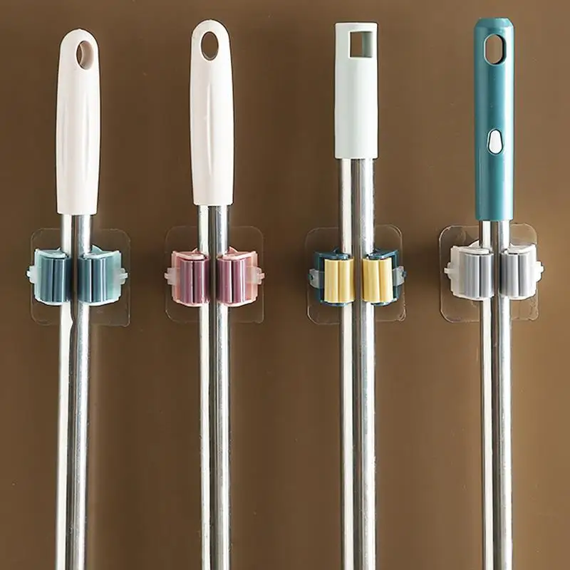 

1pc Adhesive Multi-Purpose Hooks Wall Mounted Mop Organizer Holder RackBrush Broom Hanger Hook Kitchen bathroom Strong Hooks