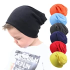 От 0 месяцев до 4 лет шапка для мальчиков и девочек, вязаная шапка в стиле хип-хоп, однотонная, зимняя, теплая