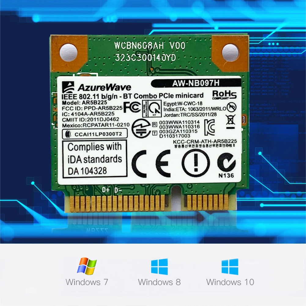 AR5B225 Mini PCIe 300M + Bluetooth 4 0 WLAN Wi-Fi беспроводная сетевая карта для настольного