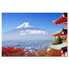 Настенные обои с японским пейзажем, настенные художественные плакаты, холщовая ткань с рисунком для домашнего декора, Fuji Pagodas