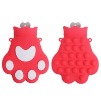 refillable hot water bag silicone wall strap shoulder strap cute cat claw hand warmer not deformed support microwave heating