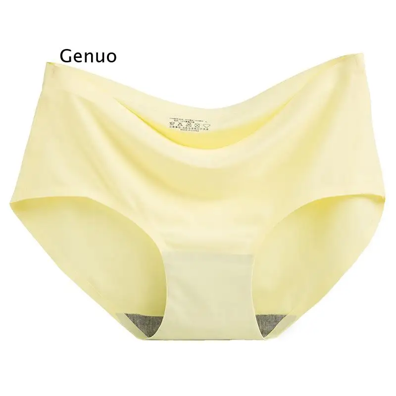

New Ladies Ice Silk Seamless Underpants Breathable Mid-Waist Sexy Women's Nylon Panties Highly Elastic Briefs Knitting Underwear