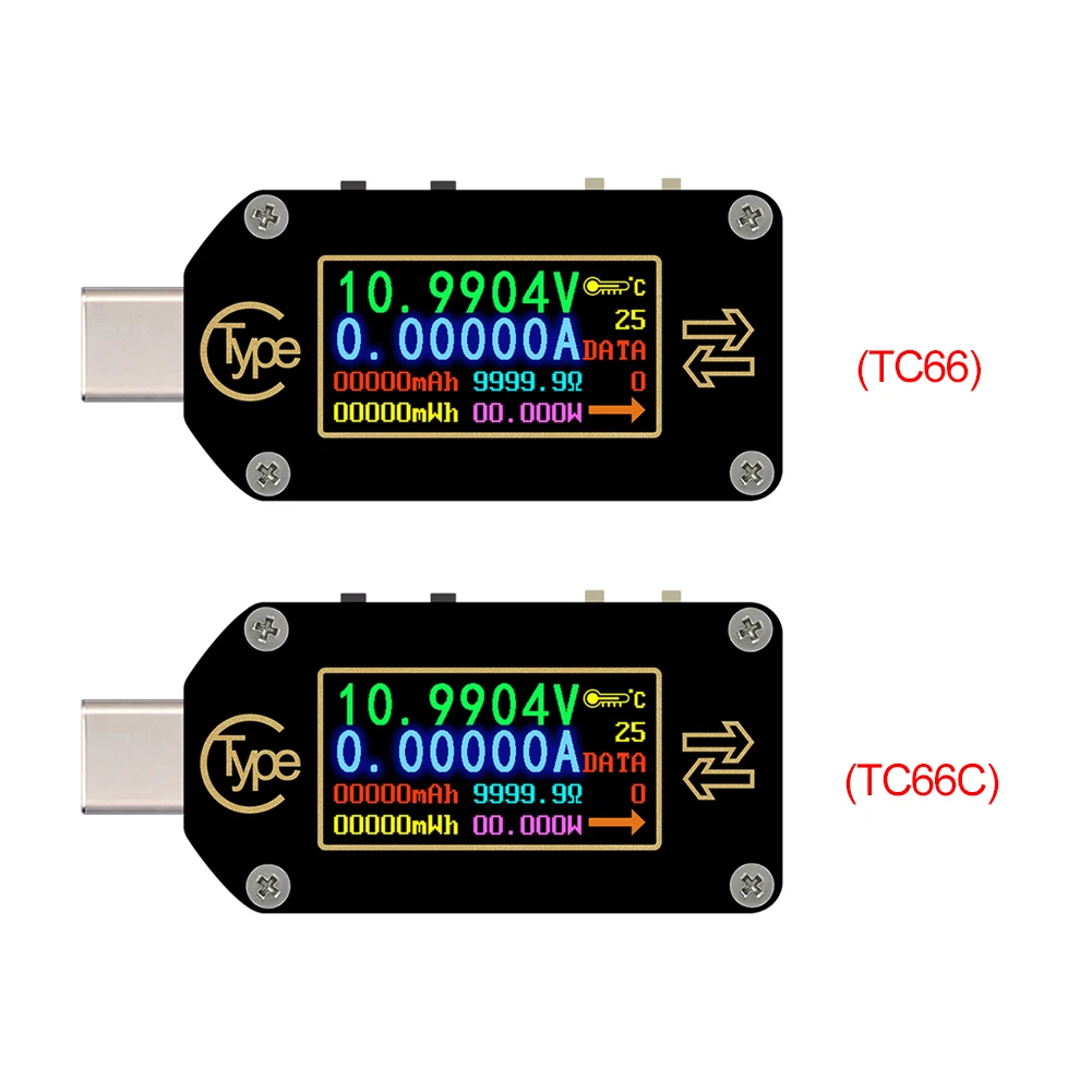 TC66 Быстрая зарядка PD триггер детектор Цвет Экран Зарядное устройство USB тестер Напряжение измеритель