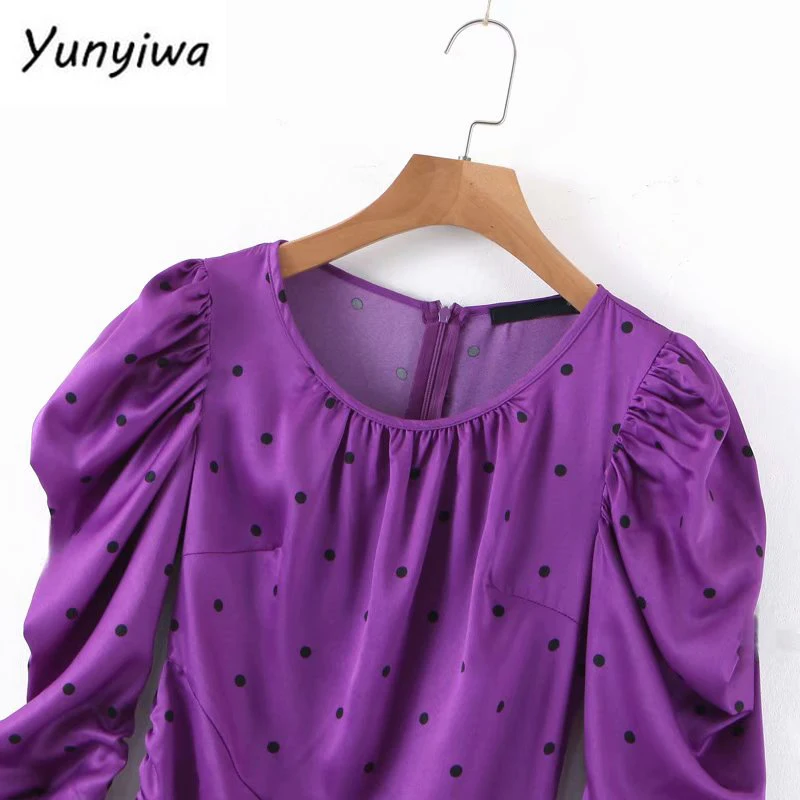 Модное женское винтажное платье в горошек Драпированное облегающее мини-платье