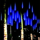 Уличная светодиодная гирлянда метеоритный дождь, 30 см, 50 см, 8 трубок, вилка стандарта ЕССША, водонепроницаемая Гирлянда для украшения рождественской и свадебной вечеринки