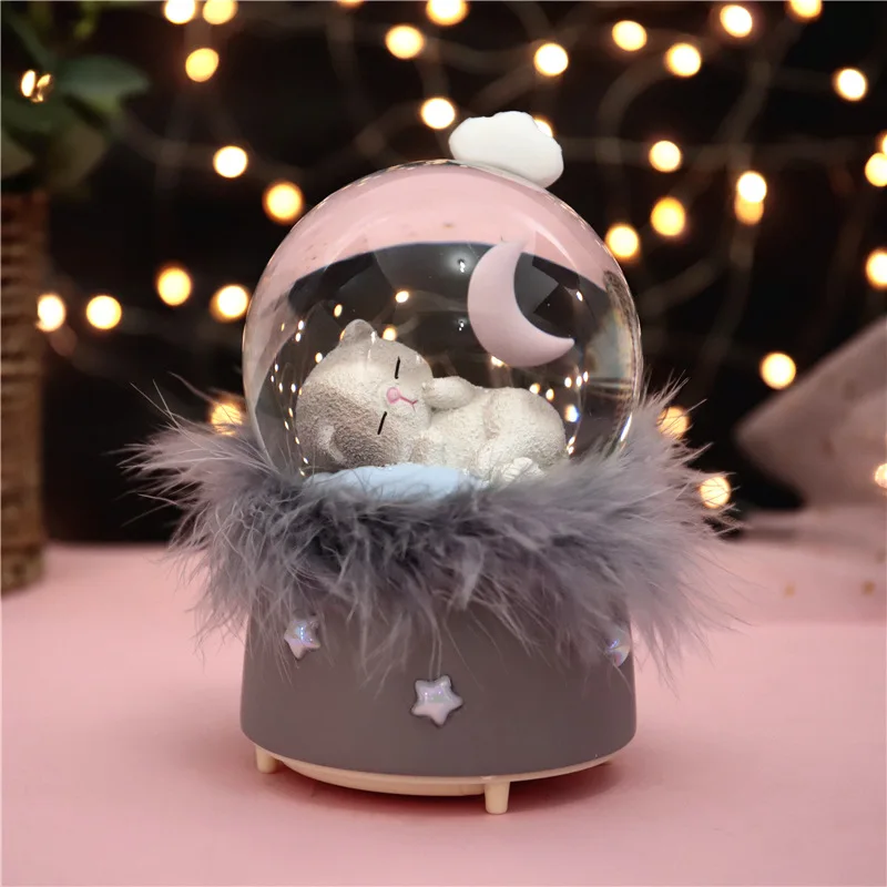 10*15 8 см kitty Plume хрустальные снежные глобусы стеклянная музыкальная шкатулка