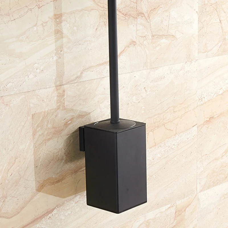 Stainless Steel Toilet Brush Black Bathroom Cleaning Holder with Wall Mount | Дом и сад