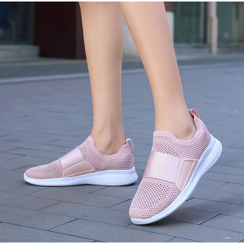 Woman Sneakers Mesh Breathable Women Knitted Shoes Ladies Causal Flats Autumn Fashion Female Comfort Footwear Vulcanized Shoes
