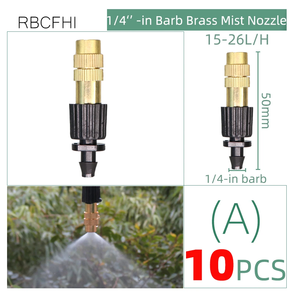 RBCFHl 10 шт 6 типов латунь Msting форсунки w/ 4/7 мм Barb Винт футболка микро капельного Irriation