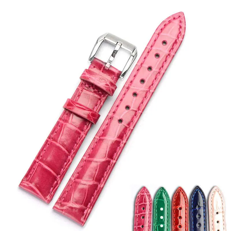 

FUYIJIA Women Strap Pin Buckle Crocodile Belt Custom RENDEZ-VOUS Watchband Genuine Alligator Watchbands 14MM 16MM 18MM 19MM 20MM