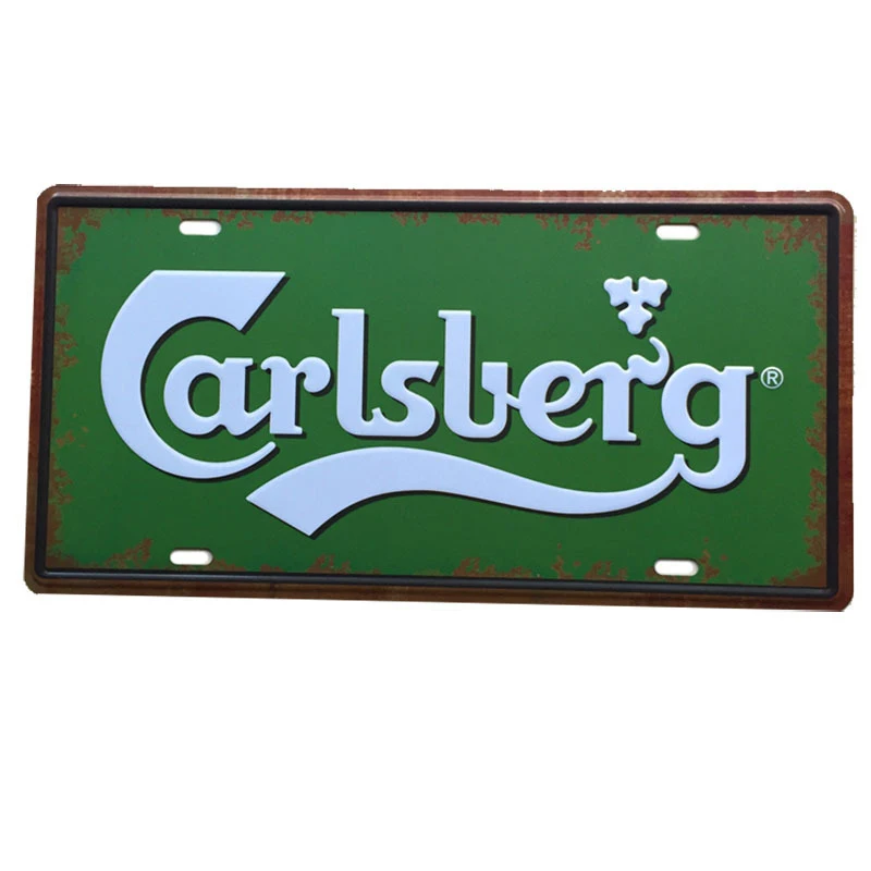 Beer Tin Sign Metal Car Plate License Vintage Shabby Pub Bar Wall Plaques Posters Restaurant Rome Decor Hanging Paintings | Дом и сад