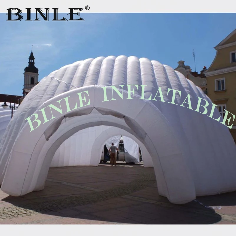 Kaufen Karneval Party-event Weiß Riesigen Aufblasbaren Iglu Zelt, Iglu Kuppel Zelt Mit 2 Tunnel Eingänge, Messestand Für Ausstellung