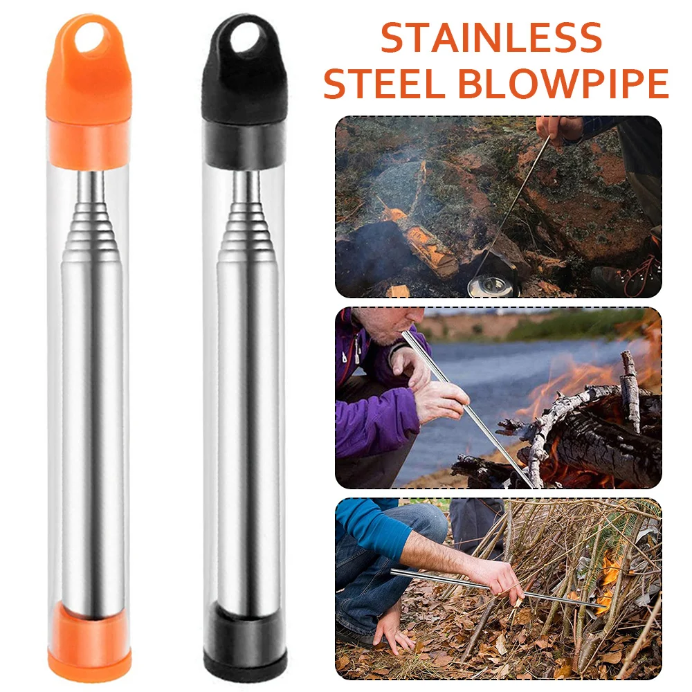 

Fire Bellows Collapsible Portable Fire Blower Pipes Fireplace Barbecues Campfire Tool Manual Blowing Tubes for Outdoor Picnic