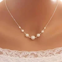 fashion personality womens necklace retro simple beaded artificial pearl single layer womens necklace 2021 trend party gift