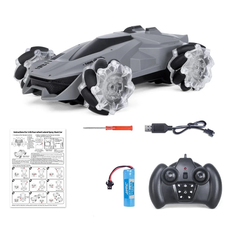 

High simulation Amphibious Car One Key Deformation Spray Dynamic Sound RC Stunt Car With Flash Light Music Drift Can Spray Cars
