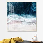 Современные картины на холсте с изображением синих морских волн, настенные художественные плакаты, картины для гостиной, офиса, декоративные без рамки
