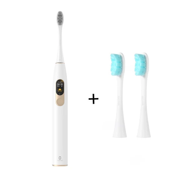 add brush head x2 Xiaomi Mijia Smart Sonic электрическая зубная щетка bluetooth 4,0 умная цветная отбеливающая резинка для сенсорного экрана для домашнего использования - Цвет: add brush head x2