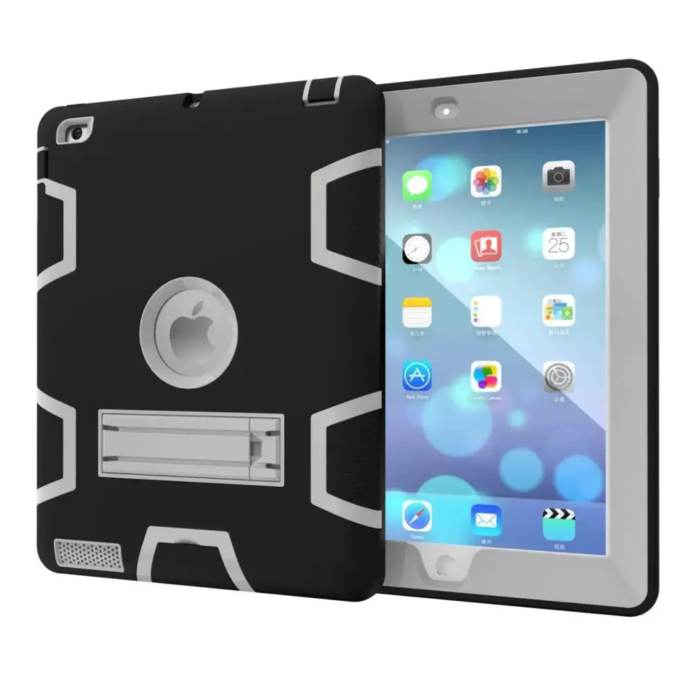 9 Противоударный сверхпрочный чехол для iPad 2/3/4 Гибридный армированный PC резиновый силиконовый чехол с подставкой для iPad 4 3 2 чехол противоударный - Цвет: 9