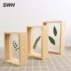 Винтажная деревянная фоторамка, прозрачная пластиковая рамка с перегородкой, домашний декор, искусство, мини-картинки, рамки сделай сам, фоторамка