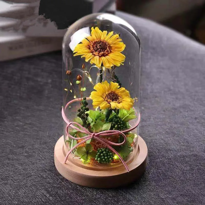

2sets/pack 10*20cm Middle Size Transparent Glass Dome Vase Home Decoration Log Base Cover DIY Friend Gift Wedding Live Prop