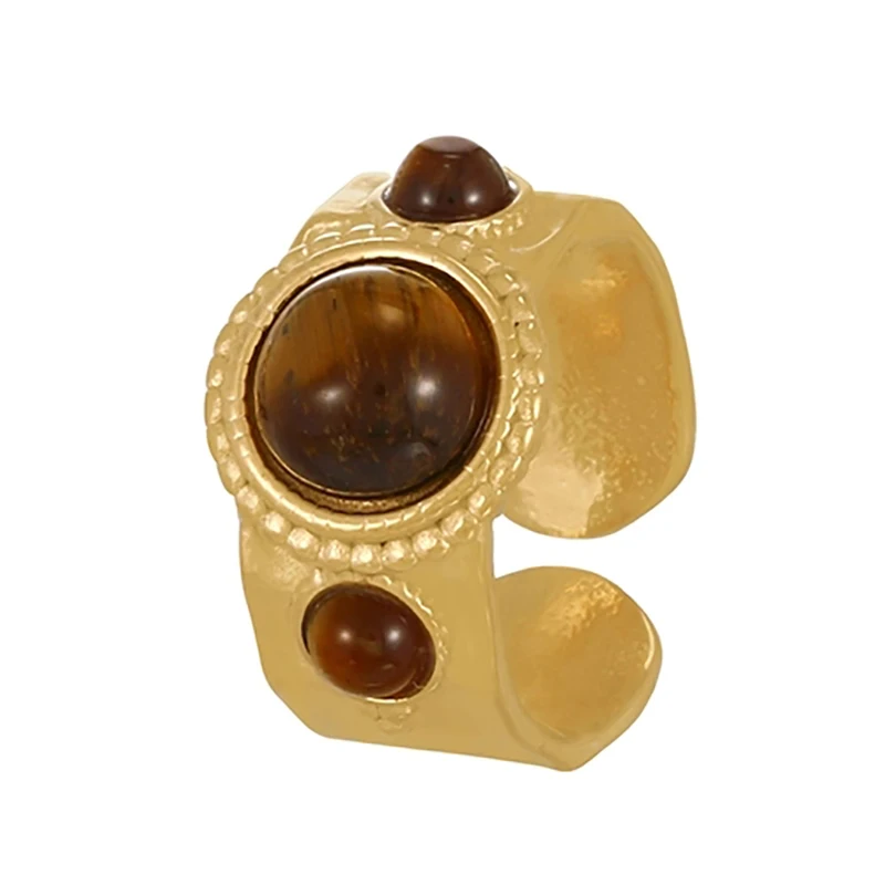 

Женские кольца из титановой стали, золотистые Открытые Кольца из смолы, эффектные кольца для вечеринки, подарочные украшения