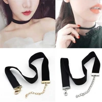 simple vintage velvet pearl choker short black clavicle collar necklace gothic chokers necklaces for women