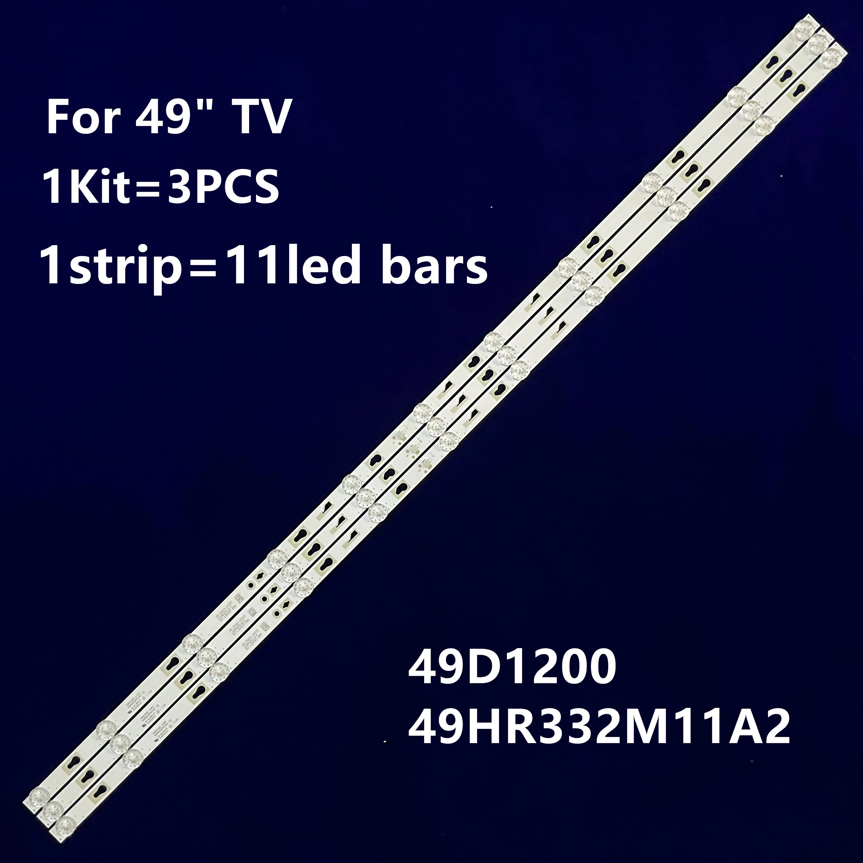 

NEW 3pcs LED backlight strip For Thomson T49FSL6010 HR-99A05-00437 LVF490CSDX LE03RB2R0-DK 4C-LB490T-HR9 49D1200 49HR332M11A2 V3