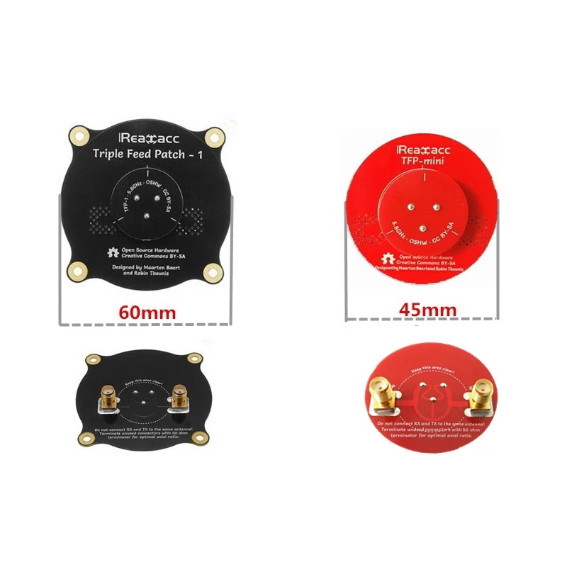 

Realacc TFP-Mini Triple Feed Patch Dia. 45mm 5.8G 8dBi Flat Panel Pagoda FPV Antenna For RC Drone Quadcopter With Terminator