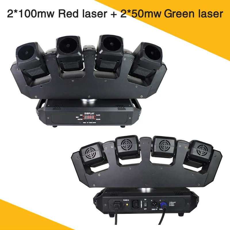 

2pcs/lot New Product 4 Laser Heads 2R2G Color Beam Stage Light Can Be Controlled Individually