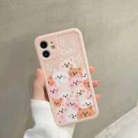 retro kawaii sweet smile cat family japanese phone case for iphone 11 12 pro max xs max xr x 7 8 plus 7plus case cute soft cover
