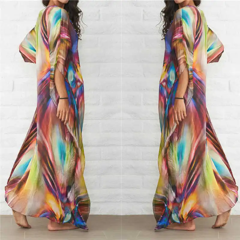 

Quick-drying Kaftan Beach Cover up Pareos de Playa Mujer 2021 Beach Wear Oversize \up Robe Plage Tunic Q831