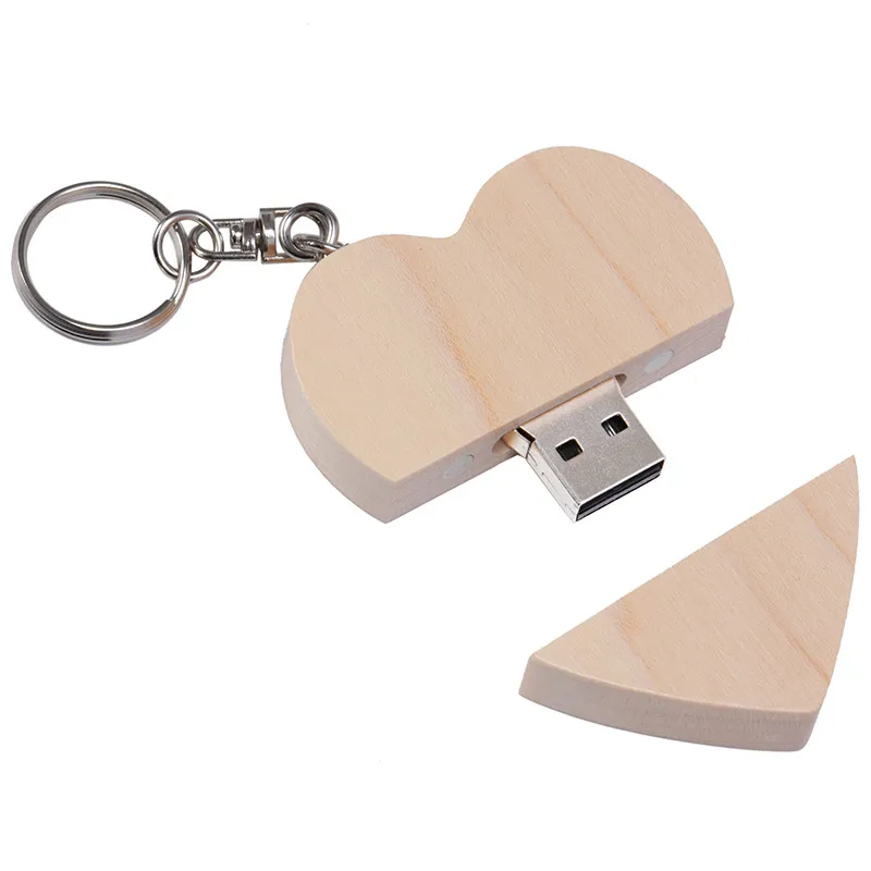 Jaster логотип на заказ деревянное сердце USB+ коробка USB флэш-накопитель Флешка 128 Гб 64 ГБ 32 ГБ 16 ГБ 8 ГБ U диск фотографии свадебные подарки - Цвет: Maple no BOX