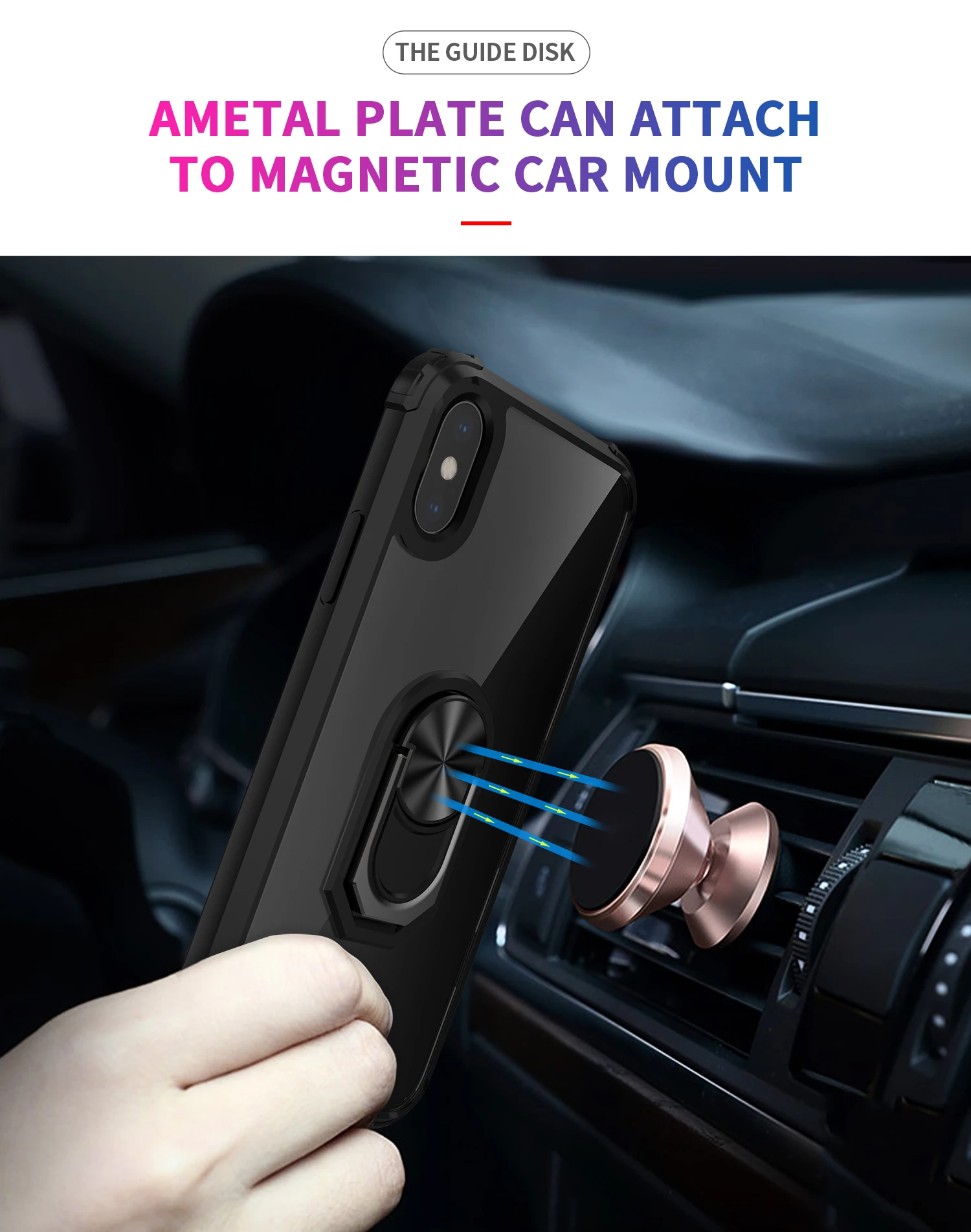 Жесткий прозрачный чехол из поликарбоната с кольцом-подставкой для iPhone x xs xr xsmax 8 7