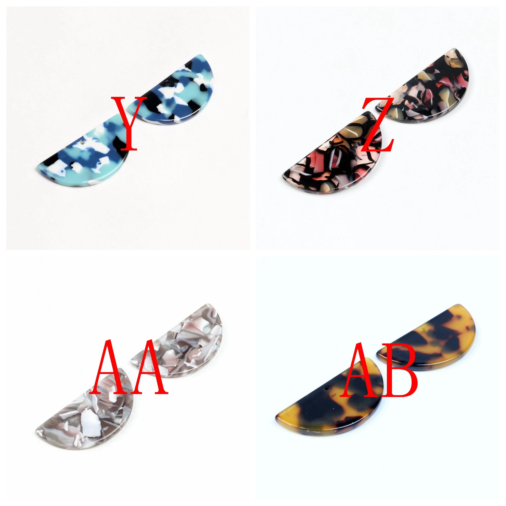 Черепаховая раковина серьги Шарм ацетат акриловые полукруглые Соединительные