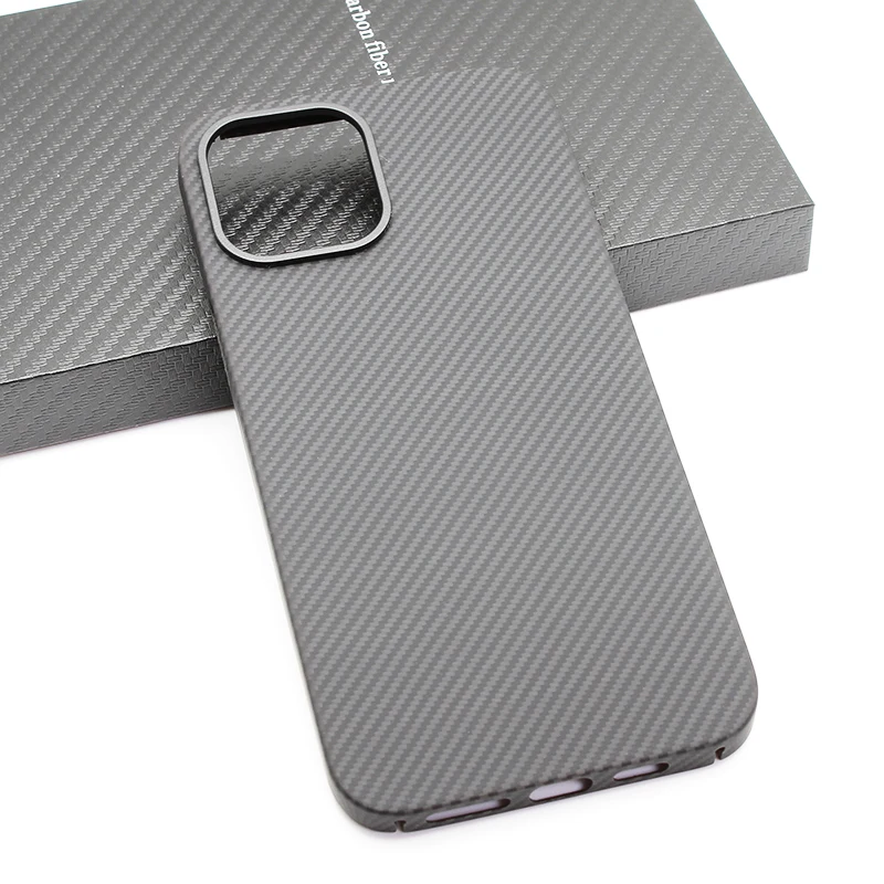 

Carbon fiber case for iPhone 12 Pro Max light Thin High-strength Fine lines protective shell 600D Fine lines Aramid hard case
