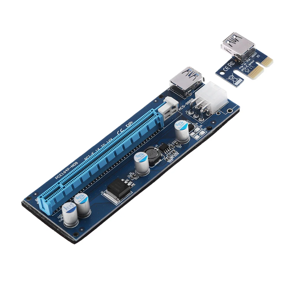 VER009S 008S 007S USB 3 0 PCI-E Экспресс 1X до 16X Райзер-карта адаптер с 6-контактным кабелем