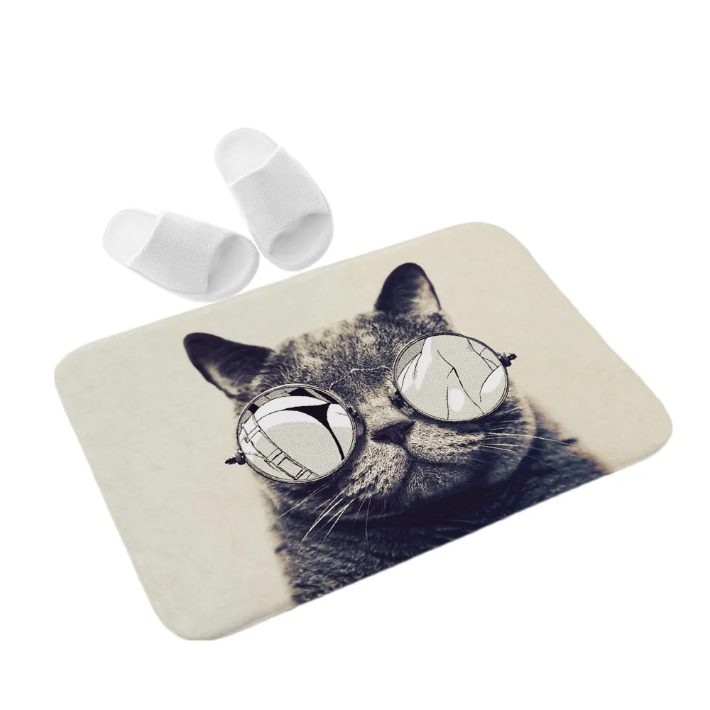 Маленький коврик с мультяшными животными подходит для детей гостей черно белый