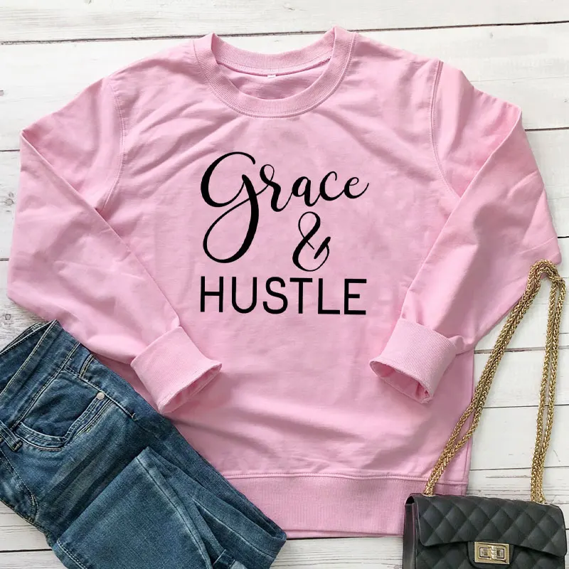 Grace & Hustle религиозный христианский свитер модный женский вдохновляющий пуловер