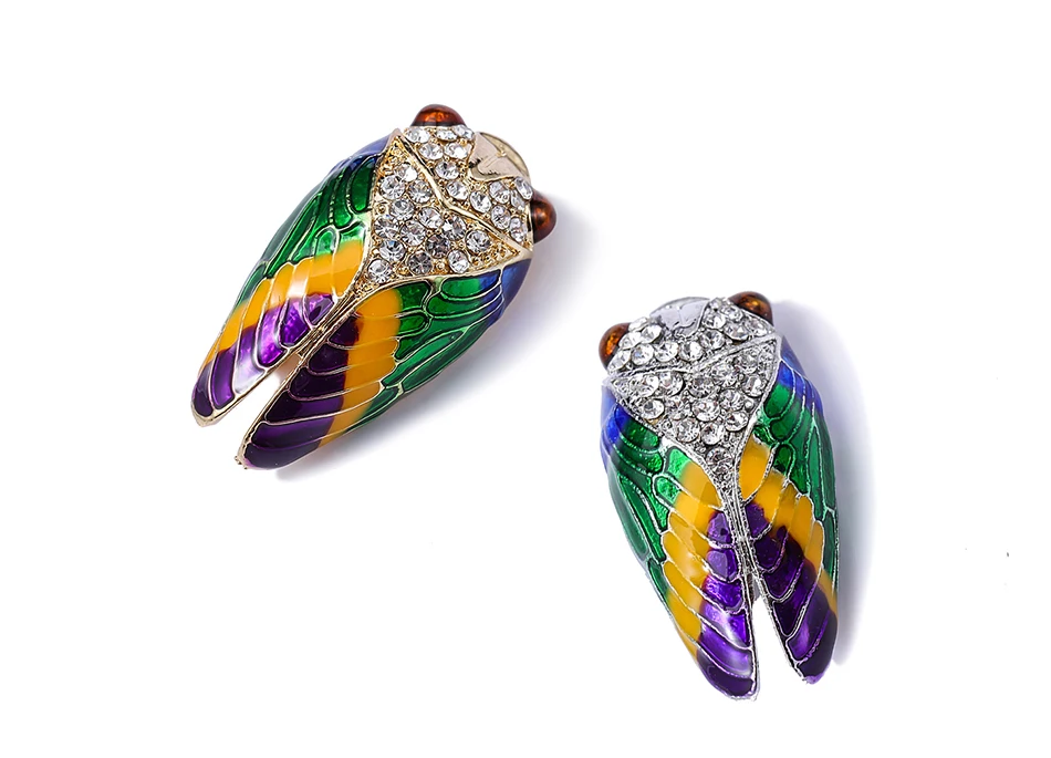 Morkopela Cicada Bug Insect Brooch Enamel Pin Rhinestone Brooches And Pins For Women Vintage Brooch Jewelry Luxury