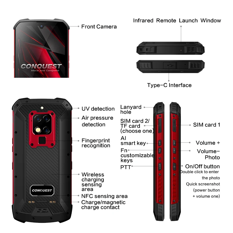 Смартфон Conquest S16 экран 5 99 дюймов восьмиядерный процессор Helio P90 ОЗУ 8 Гб ПЗУ 128/256