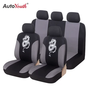 autoyouth 9pcs universal fit car seat covers with dragon pattern detail styling 100 breathable car seat protector car interior free global shipping