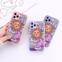 creative sun moon camera protection bumper phone case for iphone 11 12 pro max xr xs max x 8 7 plus matte shockproof back cover