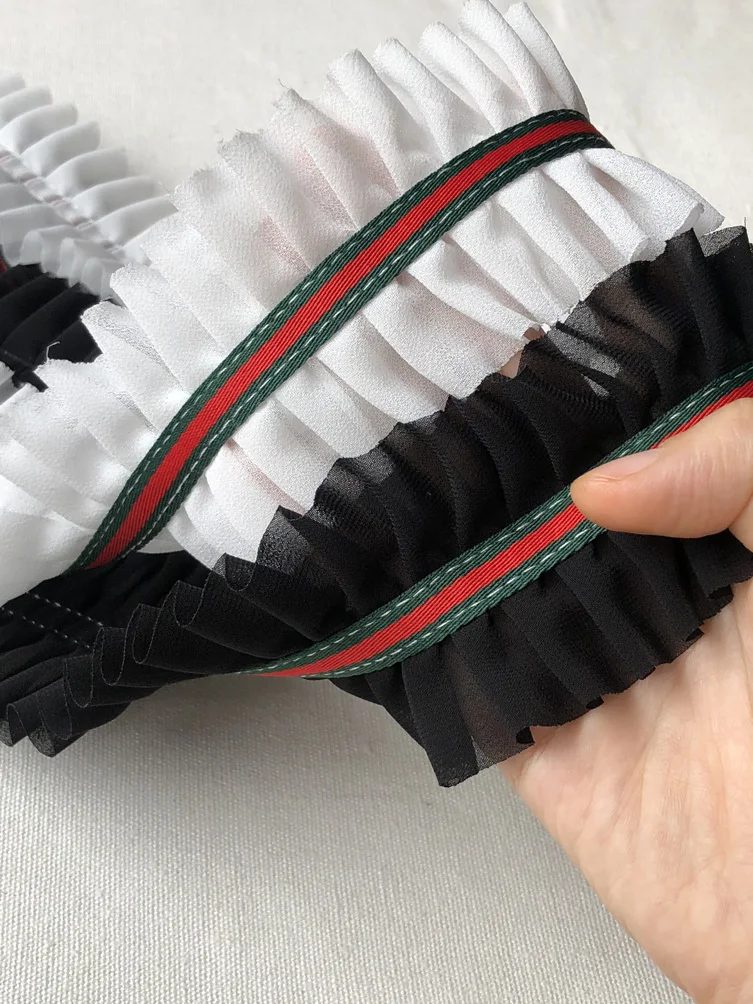 

1 Yard Popular Letter Pleated Elastic Lace Ribbon Trim Skirt Cuffs Collar Applique DIY Crafts Sewing Guipure Supplies P002