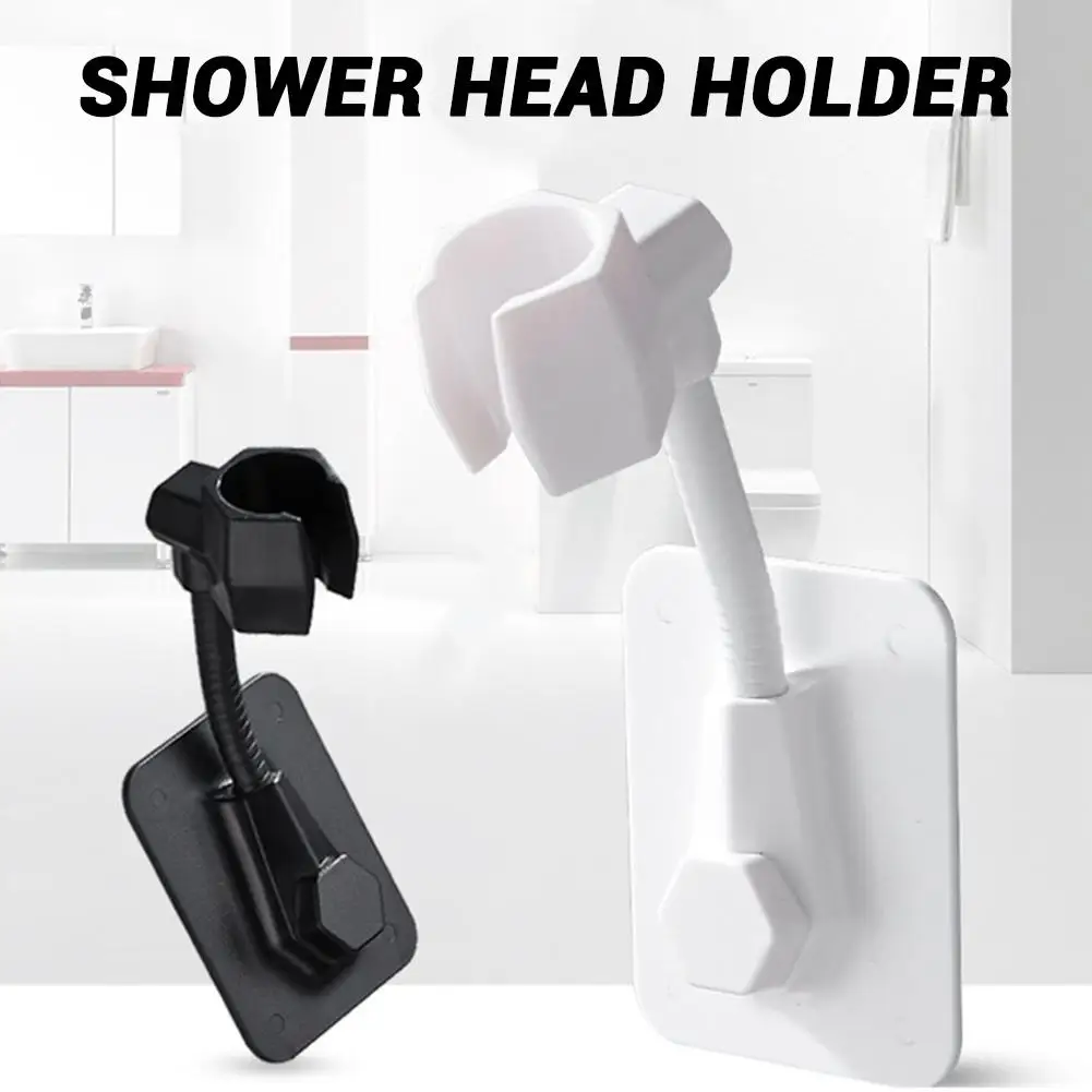 

Bathroom Adjustable Shower Head Bracket Wall Mounted Drill-Free Adhesive Adjustable Handheld Shower Head Bracket Strong Head 1PC