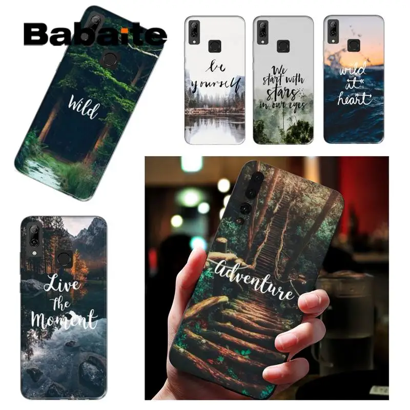 

Babaite Travel Nature Black Phone Case for Huawei p10 lit p40 lite p30 pro p smart2019 p30 lite Honor8X 8A 10 Lite 20 8lite