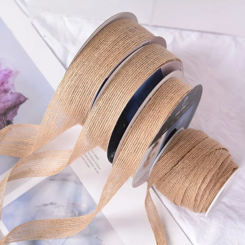 Винтажная лента из джутовой ткани 15 ярдов|Ленты для шитья| |