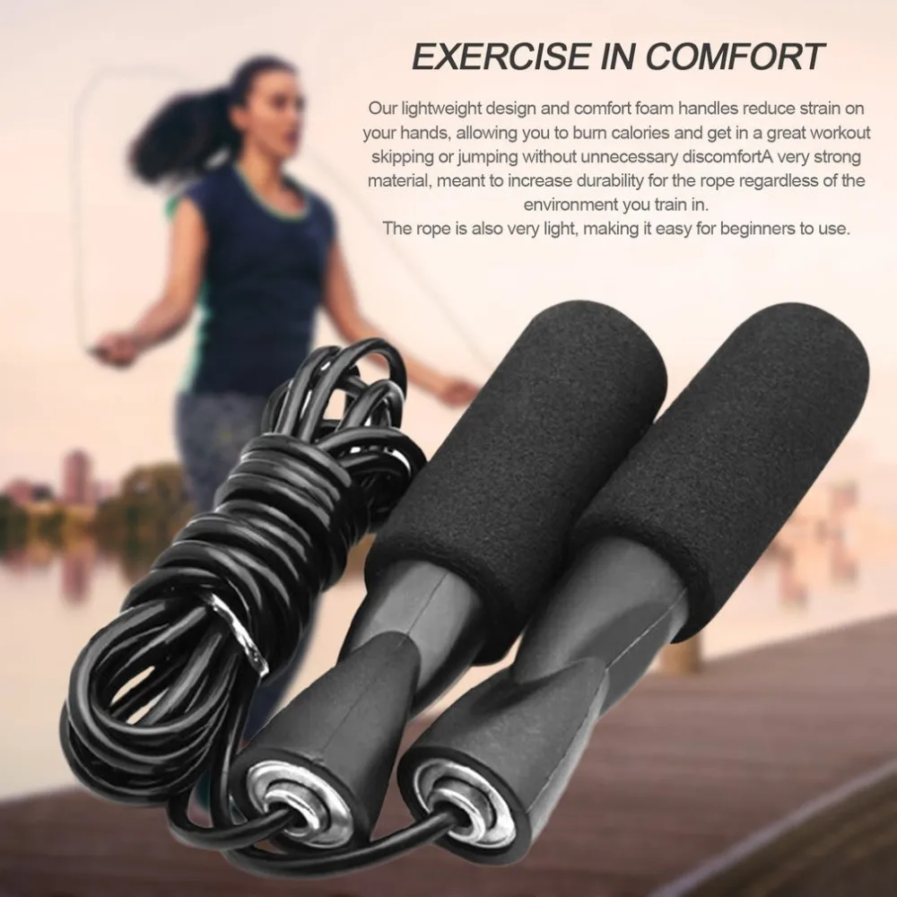 Aerobic Exercise Boxing Skipping Jump Rope Adjustable Bearing Speed Fitness Blac Gym equipment Accessories New | Спорт и развлечения