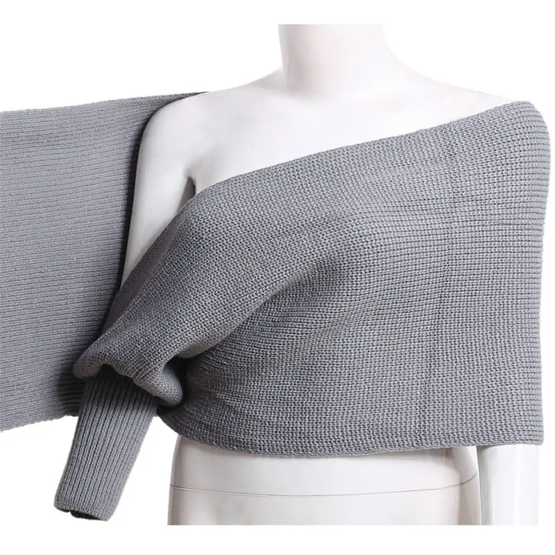 

Women Ladies Elegant Off shoulder Long Sleeves V-Neck Loose Knitted Sweater Jumper Cardigans Outwear Sweater Top